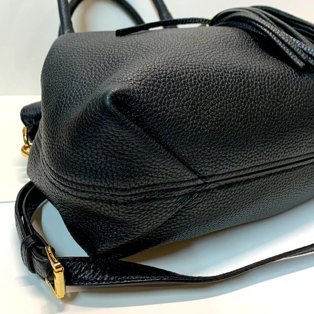 Michael Kors Black Leather Satchel with long strap - Picture 13 of 15